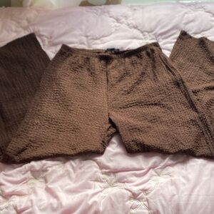 Brown Textured Pants